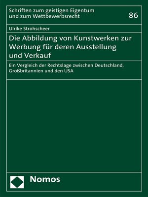 cover image of Die Abbildung von Kunstwerken zur Werbung für deren Ausstellung und Verkauf